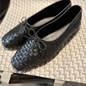 Quince Black Woven Loafers